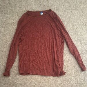 Old Navy Red Long Sleeve Relaxed T-Shirt